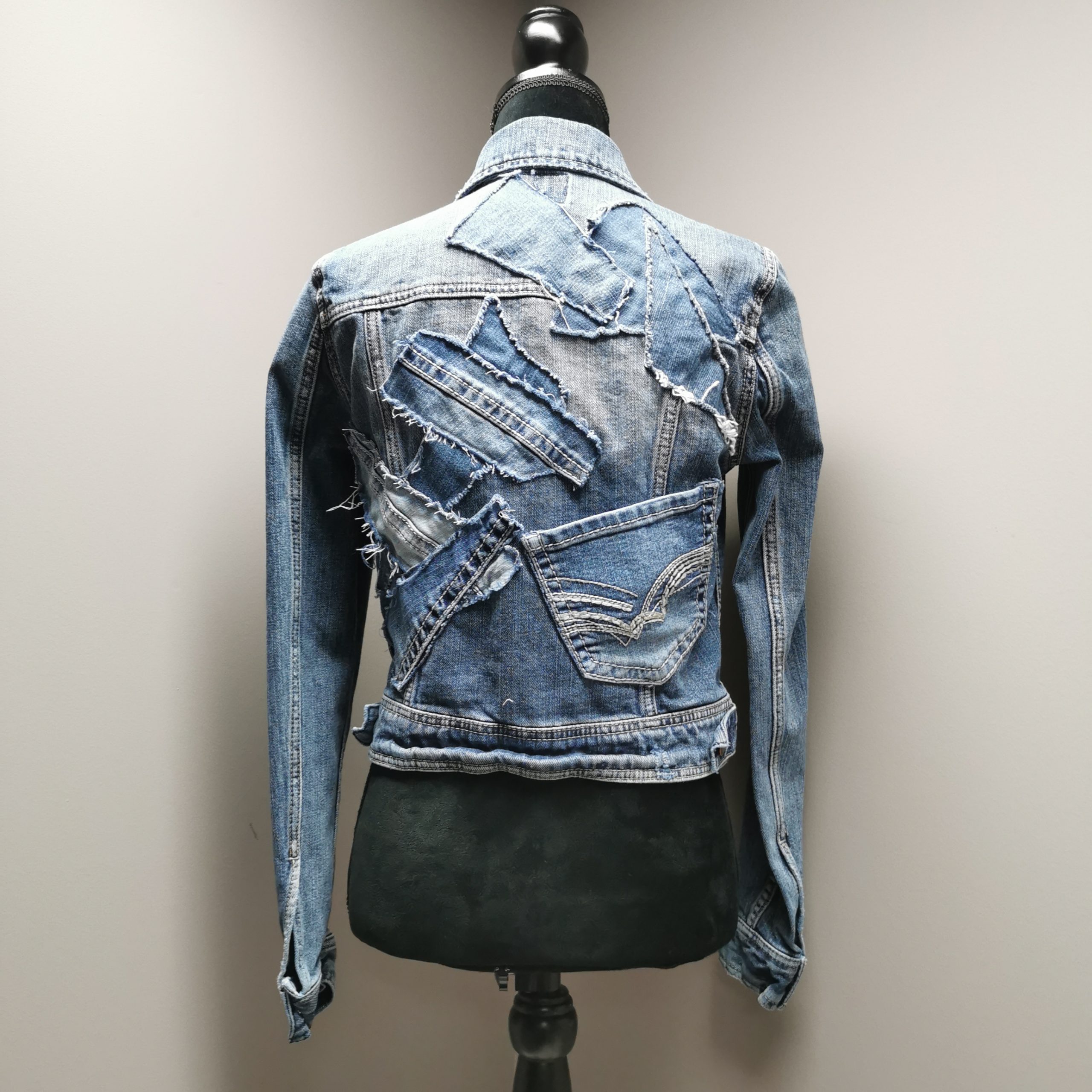 Denim Patchwork Jean Jacket – Medium 